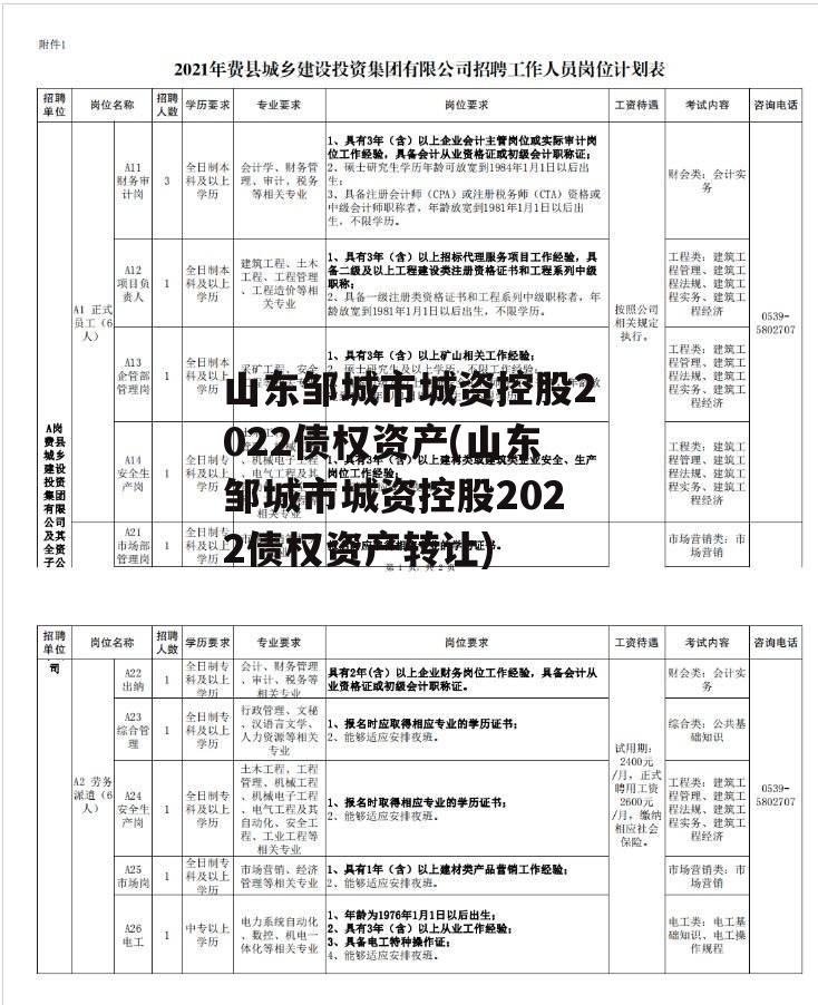 山东邹城市城资控股2022债权资产(山东邹城市城资控股2022债权资产转让)