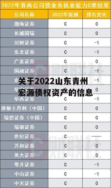 关于2022山东青州宏源债权资产的信息