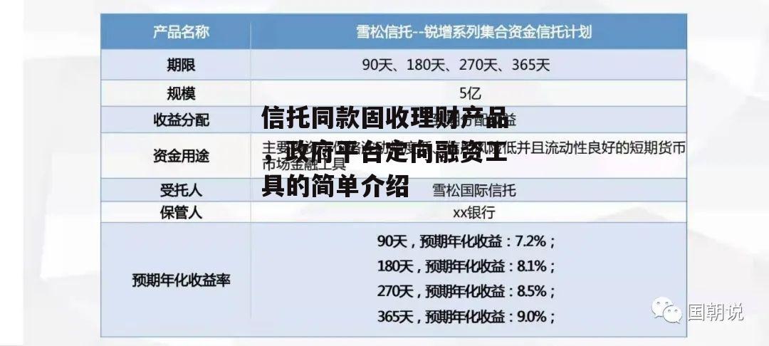 信托同款固收理财产品，政府平台定向融资工具的简单介绍