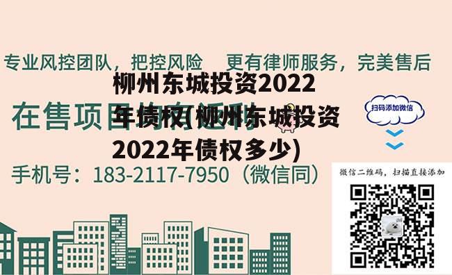 柳州东城投资2022年债权(柳州东城投资2022年债权多少)