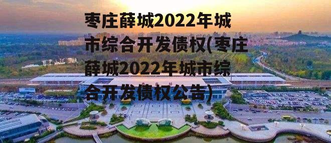 枣庄薛城2022年城市综合开发债权(枣庄薛城2022年城市综合开发债权公告)