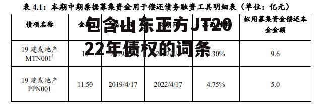 包含山东正方JT2022年债权的词条