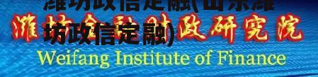 潍坊政信定融(山东潍坊政信定融)