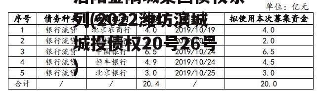 洛阳金隅城集团债权系列(2022潍坊滨城城投债权20号26号)