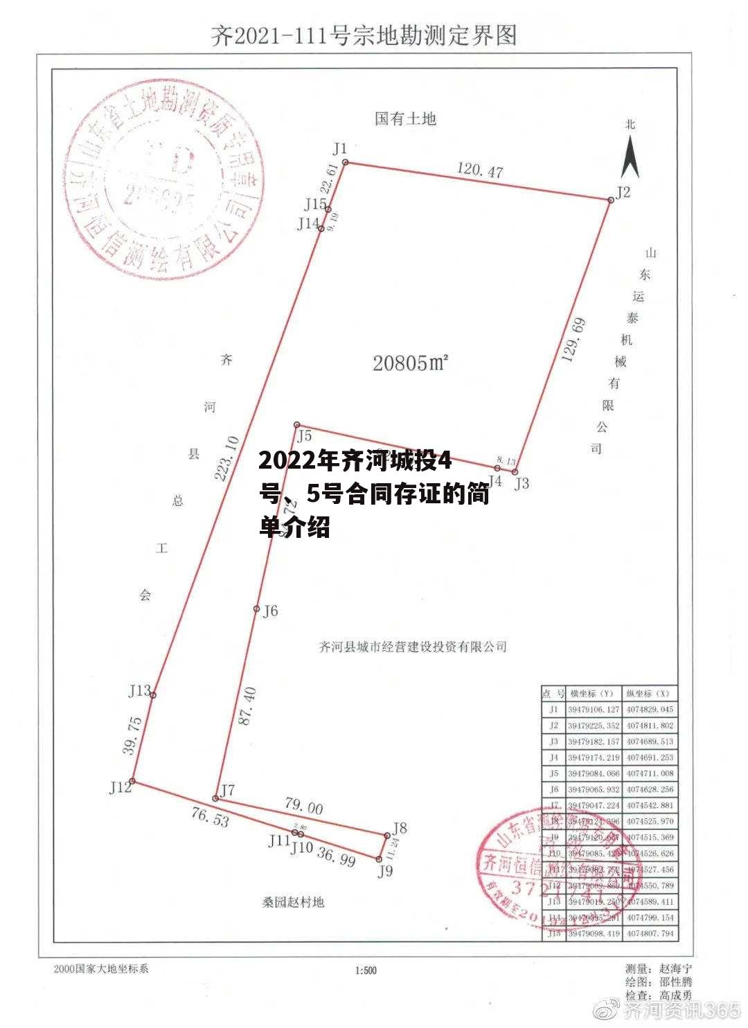 2022年齐河城投4号、5号合同存证的简单介绍