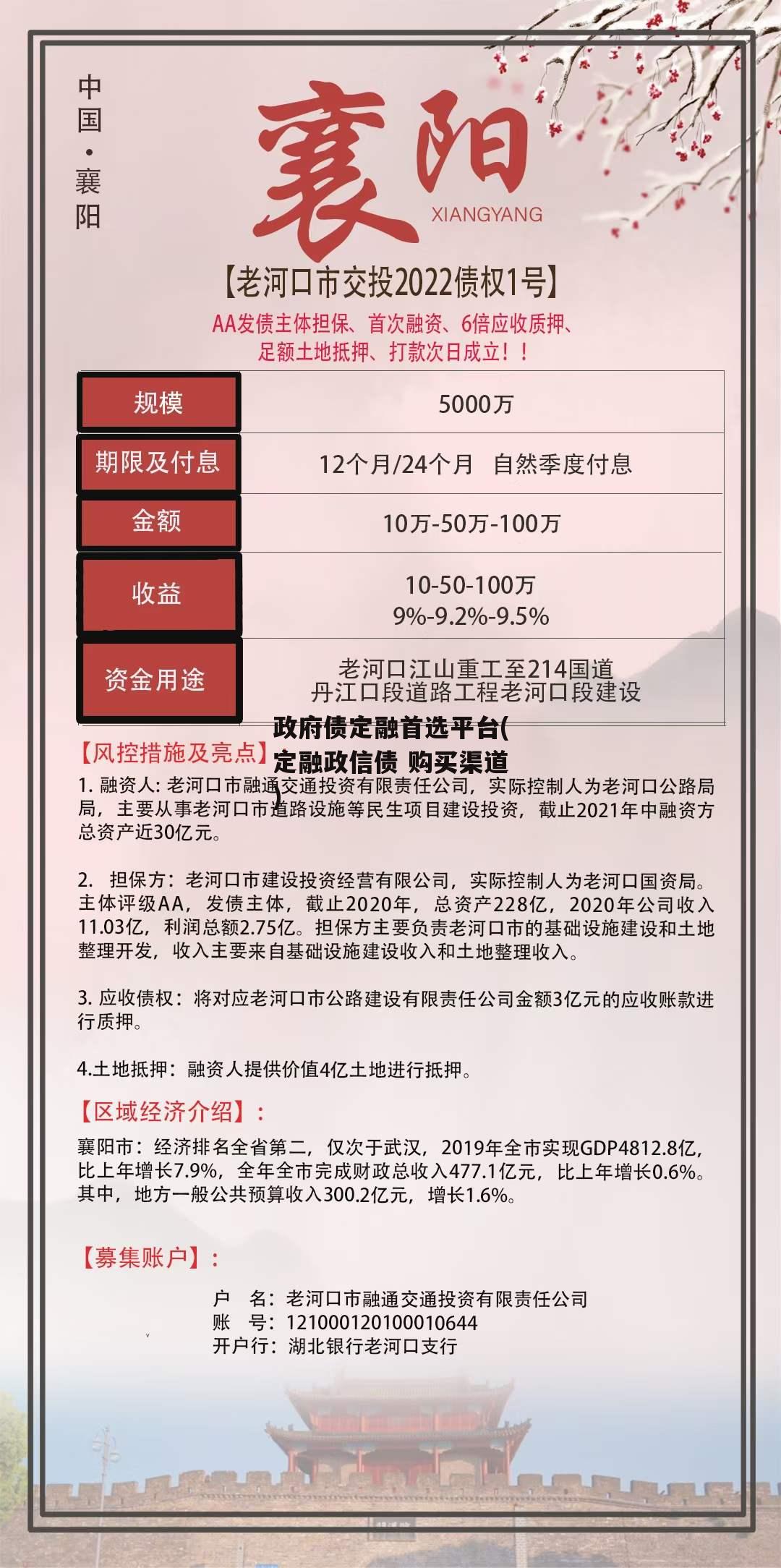 政府债定融首选平台(定融政信债 购买渠道)