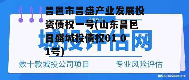 昌邑市昌盛产业发展投资债权一号(山东昌邑昌盛城投债权01 01号)