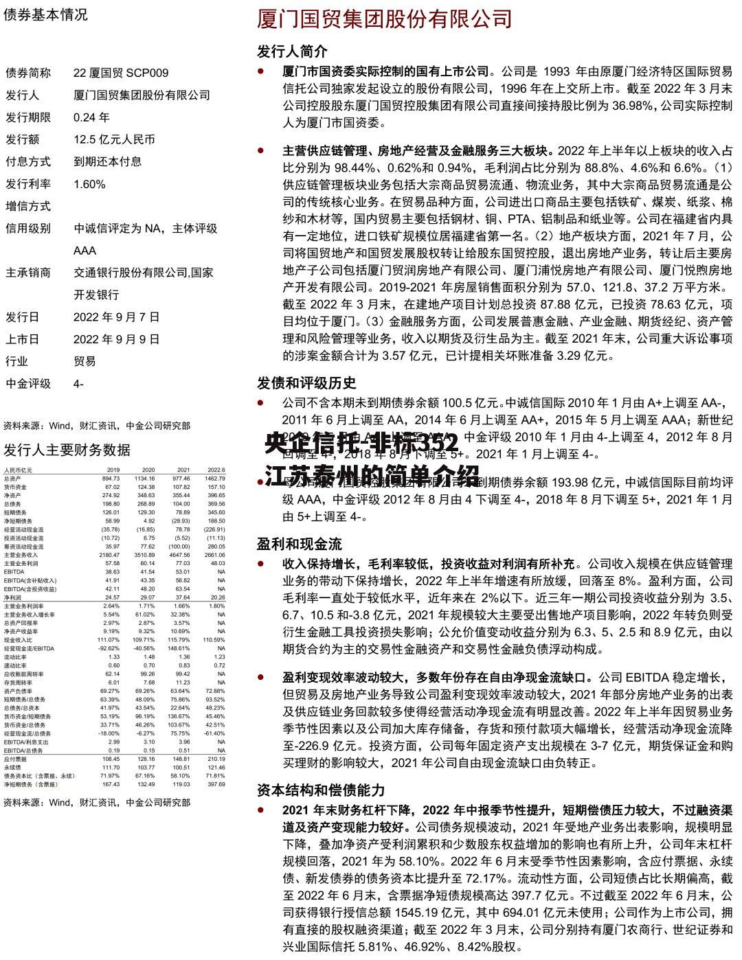 央企信托-非标352江苏泰州的简单介绍