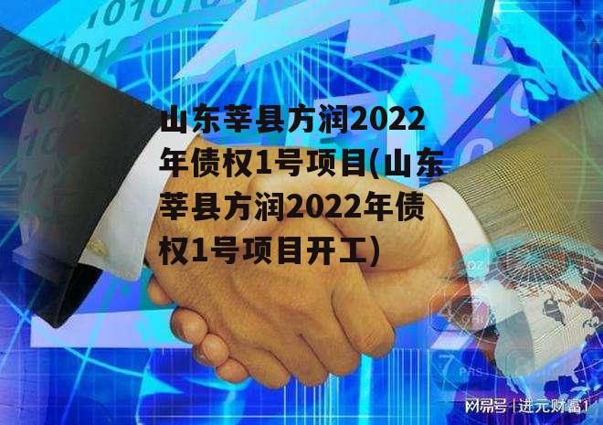 山东莘县方润2022年债权1号项目(山东莘县方润2022年债权1号项目开工)