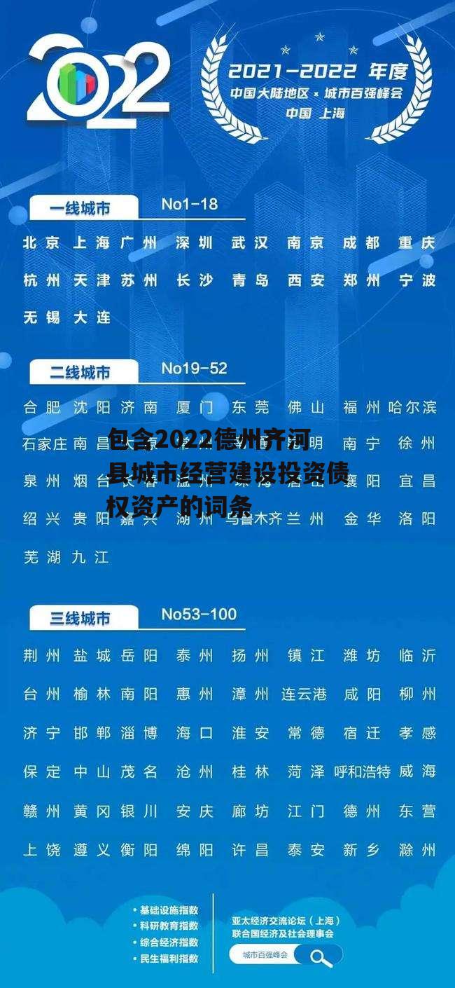 包含2022德州齐河县城市经营建设投资债权资产的词条