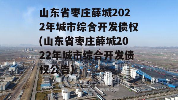 山东省枣庄薛城2022年城市综合开发债权(山东省枣庄薛城2022年城市综合开发债权公告)