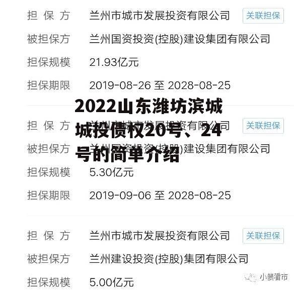 2022山东潍坊滨城城投债权20号、24号的简单介绍