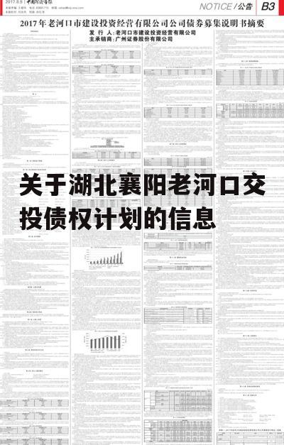 关于湖北襄阳老河口交投债权计划的信息