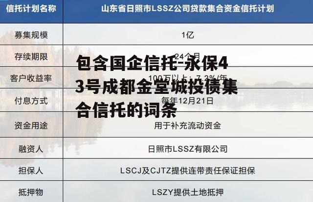 包含国企信托-永保43号成都金堂城投债集合信托的词条