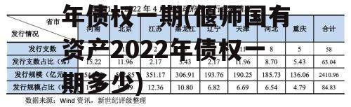 偃师国有资产2022年债权一期(偃师国有资产2022年债权一期多少)