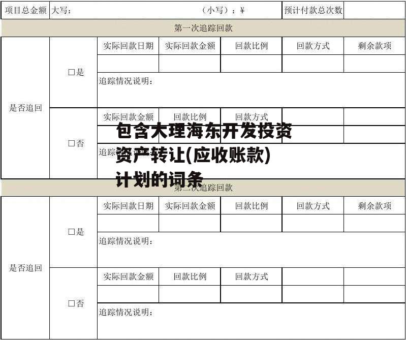 包含大理海东开发投资资产转让(应收账款)计划的词条