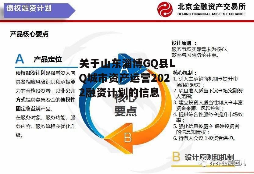 关于山东淄博GQ县LQ城市资产运营2022融资计划的信息