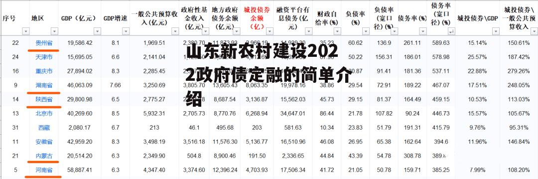 山东新农村建设2022政府债定融的简单介绍