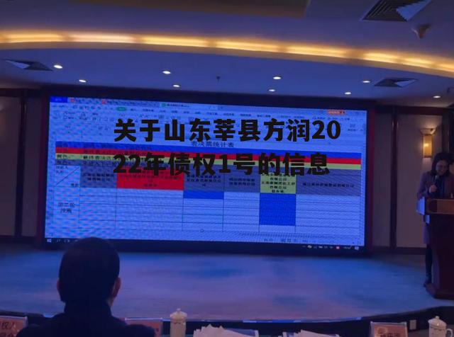 关于山东莘县方润2022年债权1号的信息