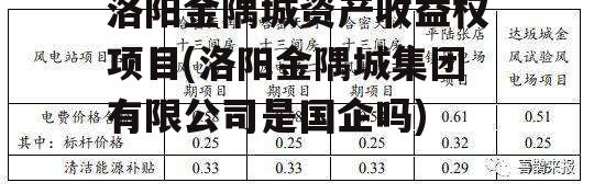 洛阳金隅城资产收益权项目(洛阳金隅城集团有限公司是国企吗)