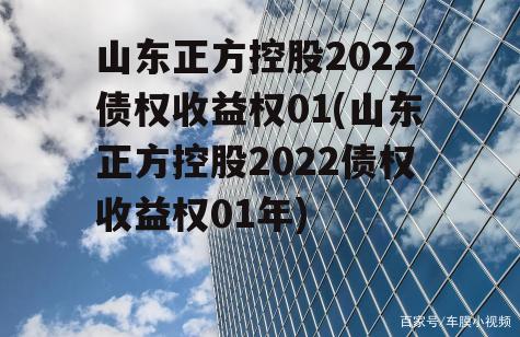 山东正方控股2022债权收益权01(山东正方控股2022债权收益权01年)