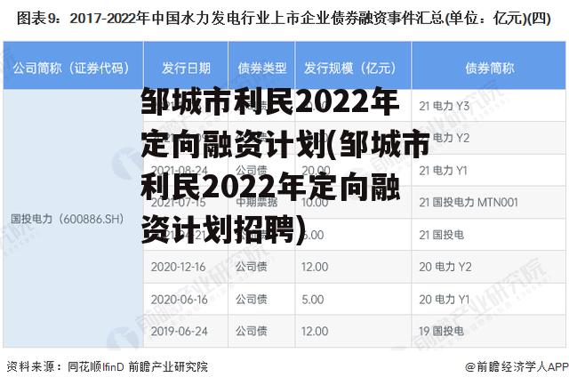 邹城市利民2022年定向融资计划(邹城市利民2022年定向融资计划招聘)