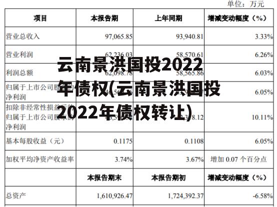 云南景洪国投2022年债权(云南景洪国投2022年债权转让)