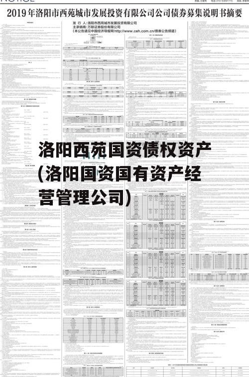 洛阳西苑国资债权资产(洛阳国资国有资产经营管理公司)