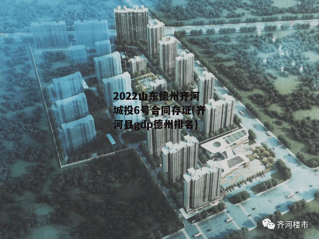 2022山东德州齐河城投6号合同存证(齐河县gdp德州排名)