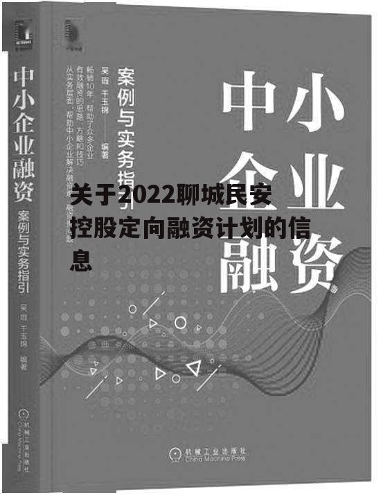 关于2022聊城民安控股定向融资计划的信息