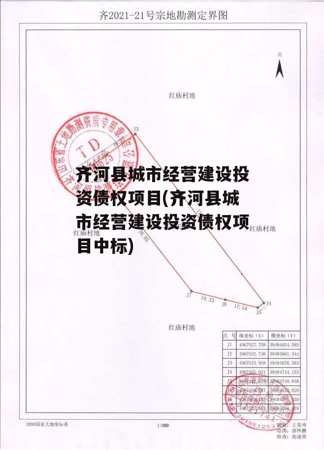 齐河县城市经营建设投资债权项目(齐河县城市经营建设投资债权项目中标)