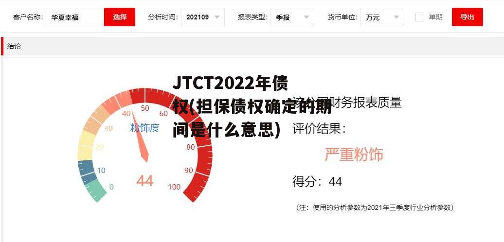 JTCT2022年债权(担保债权确定的期间是什么意思)