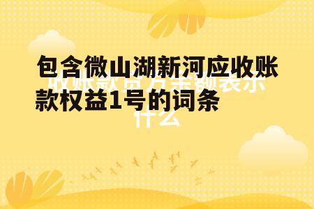 包含微山湖新河应收账款权益1号的词条