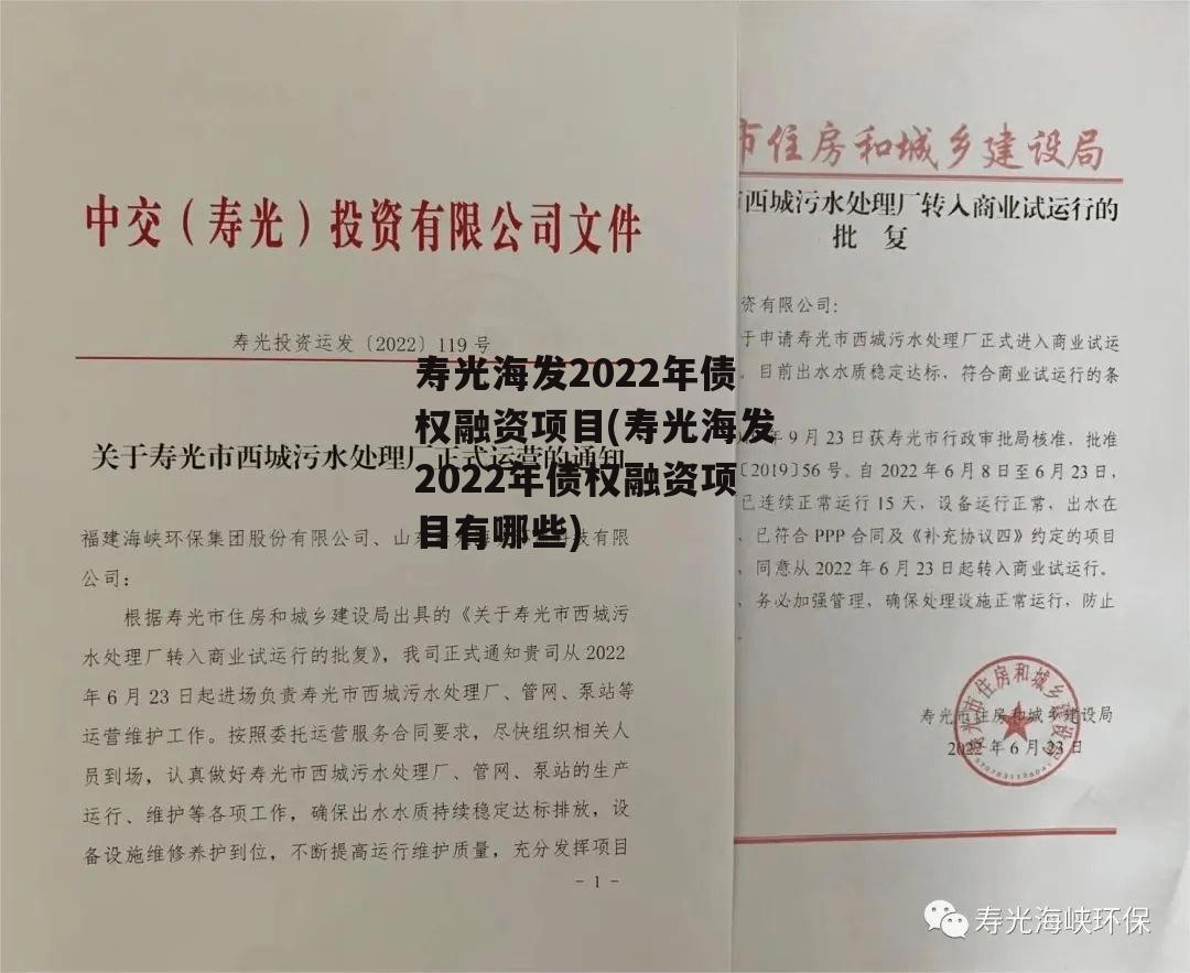 寿光海发2022年债权融资项目(寿光海发2022年债权融资项目有哪些)