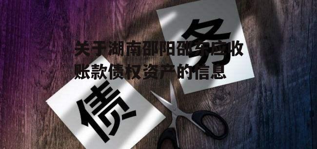 关于湖南邵阳邵东应收账款债权资产的信息