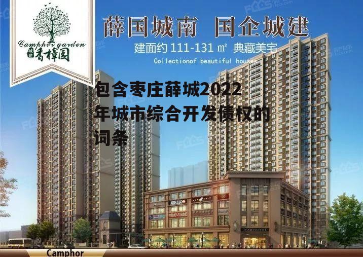 包含枣庄薛城2022年城市综合开发债权的词条