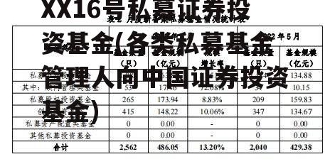 XX16号私募证券投资基金(各类私募基金管理人向中国证券投资基金)