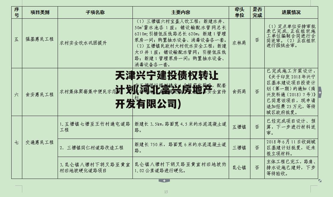 天津兴宁建投债权转让计划(河北富兴房地产开发有限公司)