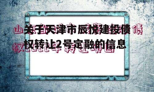 关于天津市辰悦建投债权转让2号定融的信息