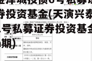 金泽城投债6号私募证券投资基金(天演兴泰1号私募证券投资基金a期)