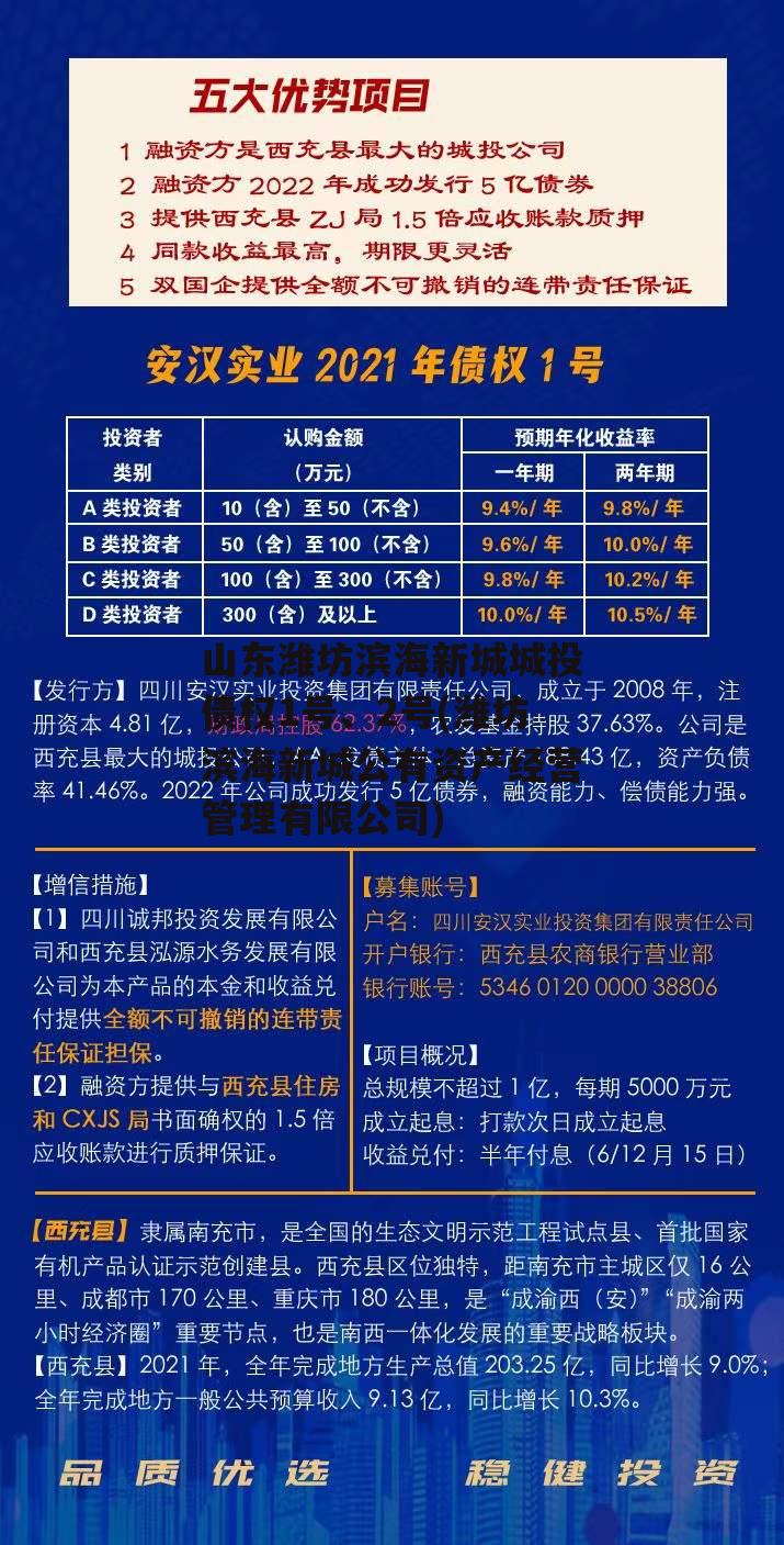 山东潍坊滨海新城城投债权1号、2号(潍坊滨海新城公有资产经营管理有限公司)