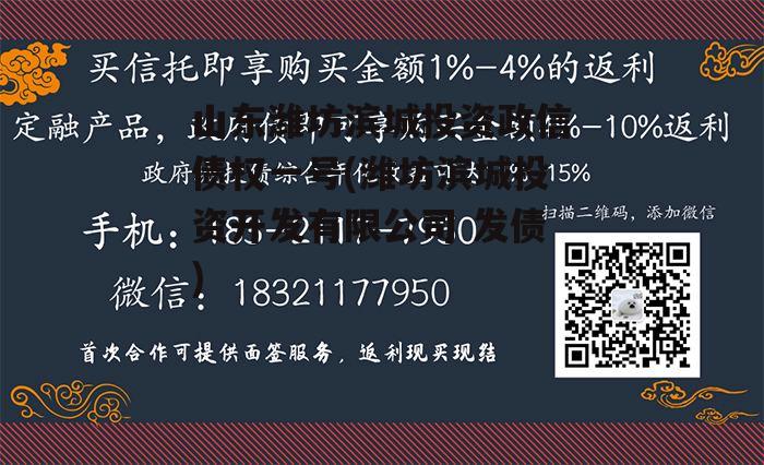 山东潍坊滨城投资政信债权一号(潍坊滨城投资开发有限公司 发债)