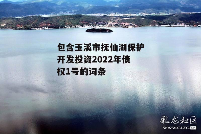 包含玉溪市抚仙湖保护开发投资2022年债权1号的词条