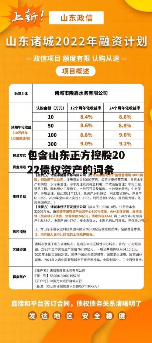 包含山东正方控股2022债权资产的词条