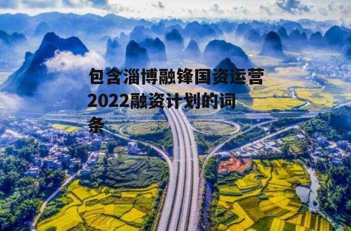 包含淄博融锋国资运营2022融资计划的词条