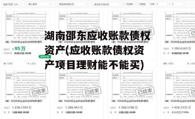 湖南邵东应收账款债权资产(应收账款债权资产项目理财能不能买)