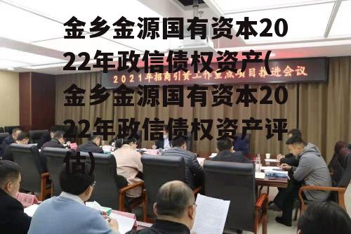 金乡金源国有资本2022年政信债权资产(金乡金源国有资本2022年政信债权资产评估)