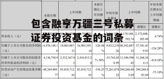 包含融亨万疆三号私募证券投资基金的词条