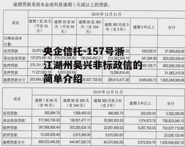 央企信托-157号浙江湖州吴兴非标政信的简单介绍