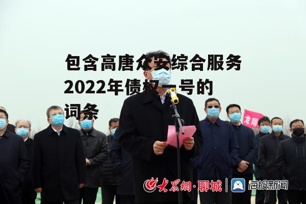 包含高唐众安综合服务2022年债权一号的词条